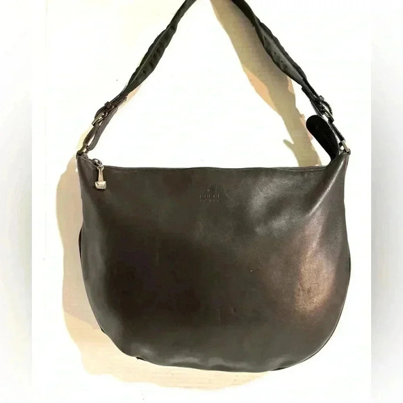 Gucci vintage brown leather shoulder handbag - Picture 1 of 16